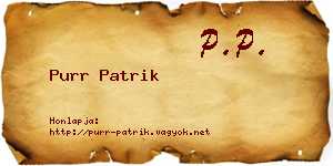 Purr Patrik névjegykártya